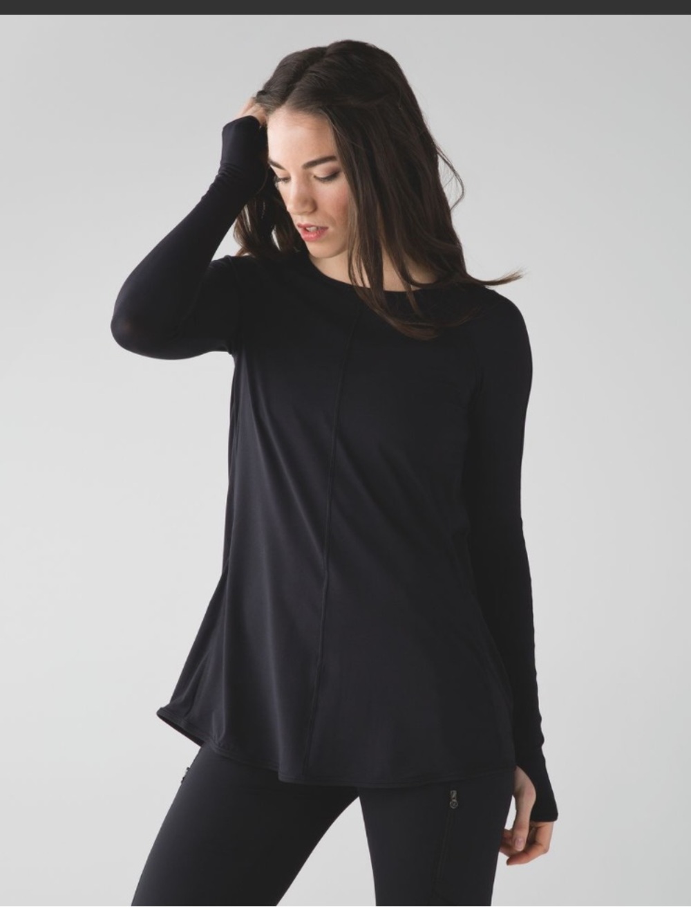 lululemon women’s Making Moves Pleated Back Crewneck Long Sleeve Top
Sz 6 Black